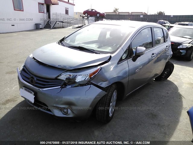 3N1CE2CP4FL365587 - 2015 NISSAN VERSA NOTE S/S PLUS/SV/SL/SR GRAY photo 2