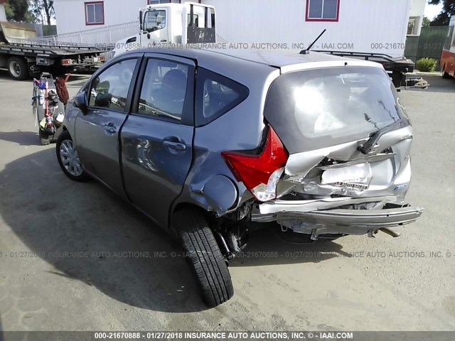 3N1CE2CP4FL365587 - 2015 NISSAN VERSA NOTE S/S PLUS/SV/SL/SR GRAY photo 3