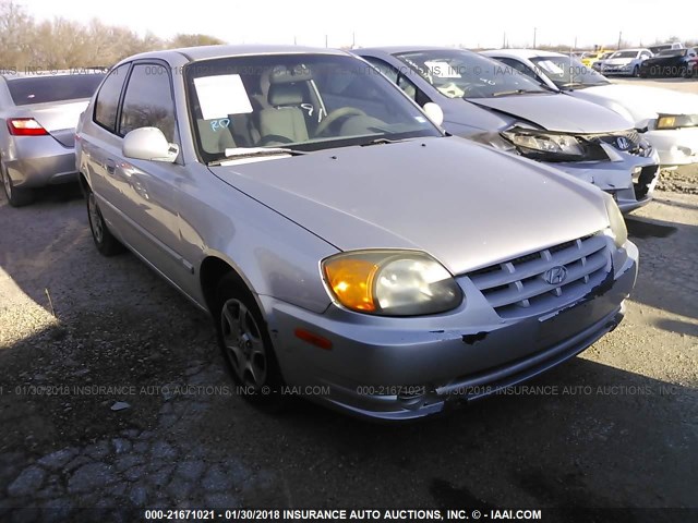 KMHCG35C84U298790 - 2004 HYUNDAI ACCENT GL SILVER photo 1