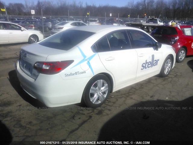 4S3BNAA60G3043443 - 2016 SUBARU LEGACY 2.5I WHITE photo 4