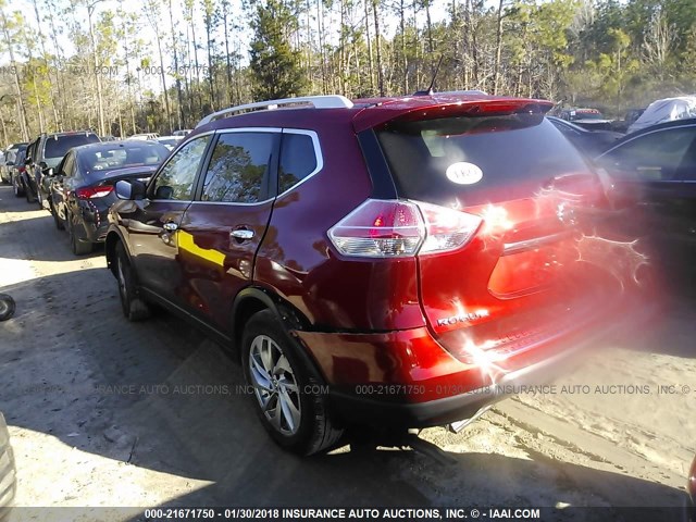 5N1AT2MT3FC751639 - 2015 NISSAN ROGUE S/SL/SV RED photo 3