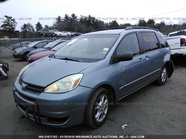 5TDBA23CX4S011596 - 2004 TOYOTA SIENNA LE BLUE photo 2