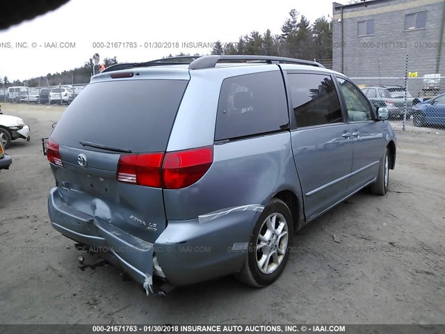 5TDBA23CX4S011596 - 2004 TOYOTA SIENNA LE BLUE photo 4