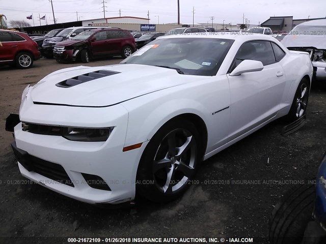 2G1FK1EJ1E9132038 - 2014 CHEVROLET CAMARO 2SS WHITE photo 2