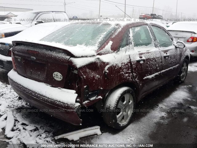 1FAFP34N67W356012 - 2007 FORD FOCUS ZX4/S/SE/SES RED photo 6