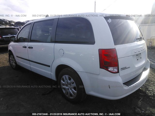 2C4RDGBG0ER129142 - 2014 DODGE GRAND CARAVAN SE WHITE photo 3