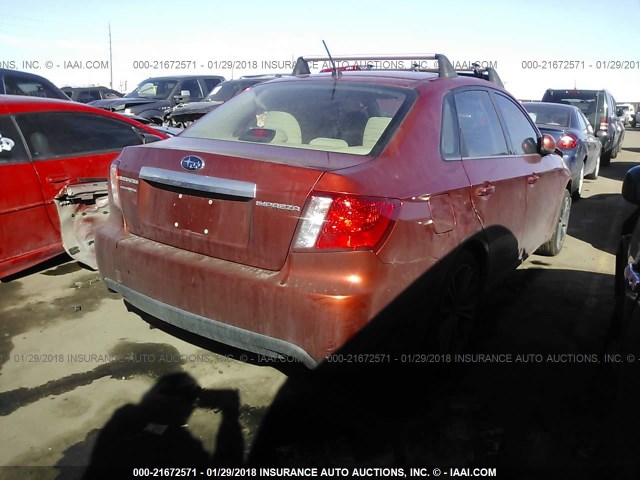 JF1GE6A68BH518406 - 2011 SUBARU IMPREZA 2.5I ORANGE photo 4