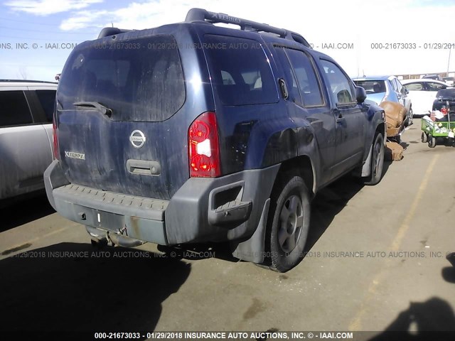 5N1AN08W18C526903 - 2008 NISSAN XTERRA OFF ROAD/S/SE BLUE photo 4