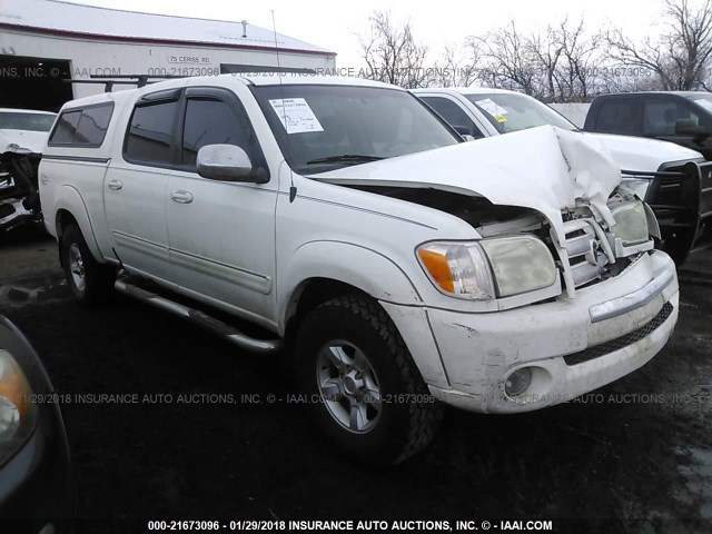 5TBDT44106S520040 - 2006 TOYOTA TUNDRA DOUBLE CAB SR5 WHITE photo 1