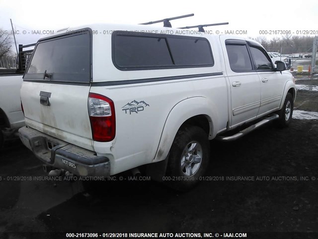 5TBDT44106S520040 - 2006 TOYOTA TUNDRA DOUBLE CAB SR5 WHITE photo 4