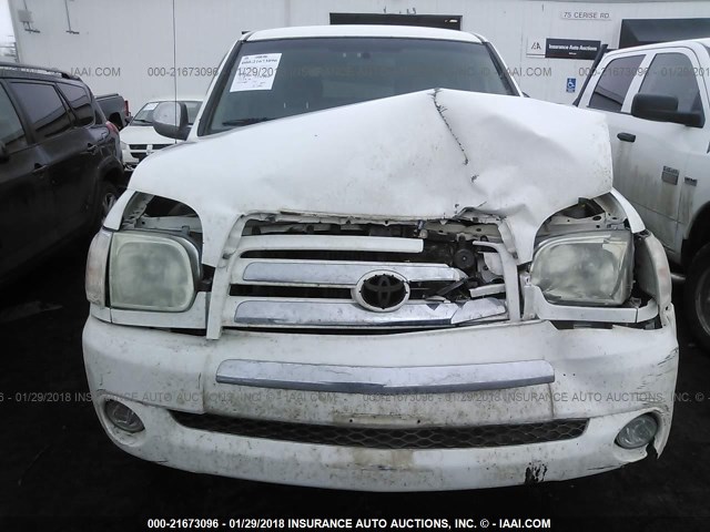 5TBDT44106S520040 - 2006 TOYOTA TUNDRA DOUBLE CAB SR5 WHITE photo 6
