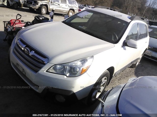 4S4BRCCC2E3297540 - 2014 SUBARU OUTBACK 2.5I PREMIUM WHITE photo 2