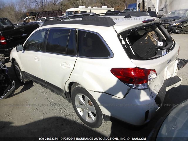 4S4BRCCC2E3297540 - 2014 SUBARU OUTBACK 2.5I PREMIUM WHITE photo 3