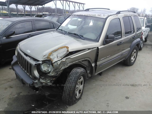 1J4GL48K33W729303 - 2003 JEEP LIBERTY SPORT/FREEDOM BROWN photo 2