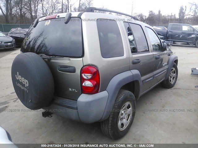 1J4GL48K33W729303 - 2003 JEEP LIBERTY SPORT/FREEDOM ყავისფერი ფოტო 4