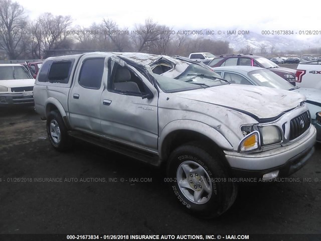 5TEHN72N11Z789928 - 2001 TOYOTA TACOMA DOUBLE CAB SILVER photo 1