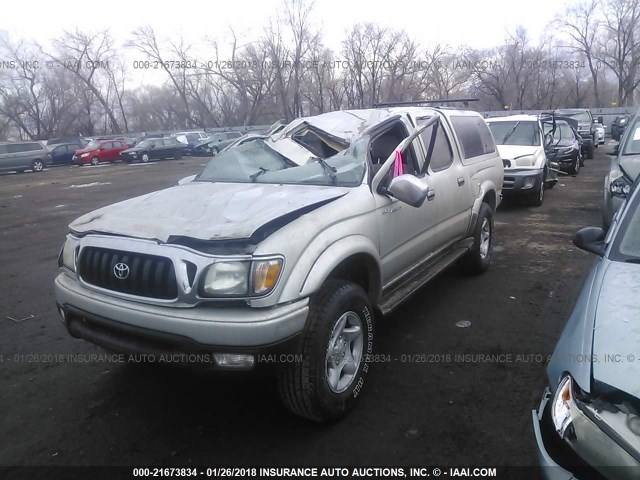 5TEHN72N11Z789928 - 2001 TOYOTA TACOMA DOUBLE CAB SILVER photo 2