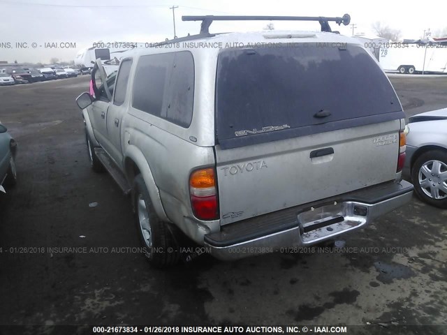 5TEHN72N11Z789928 - 2001 TOYOTA TACOMA DOUBLE CAB SILVER photo 3