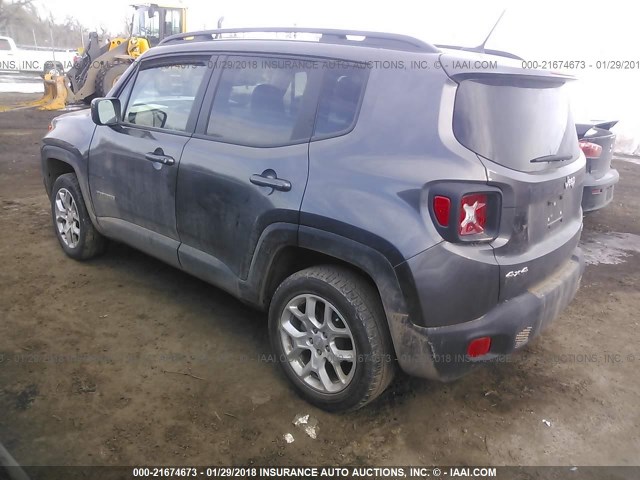 ZACCJBBT3GPE31160 - 2016 JEEP RENEGADE LATITUDE GRAY photo 3