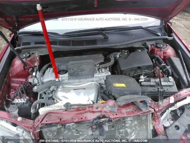 4T1BF1FK0DU703162 - 2013 TOYOTA CAMRY L/SE/LE/XLE RED photo 10