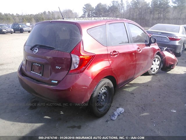 3N1CE2CPXGL368642 - 2016 NISSAN VERSA NOTE S/S PLUS/SV/SL/SR MAROON photo 4