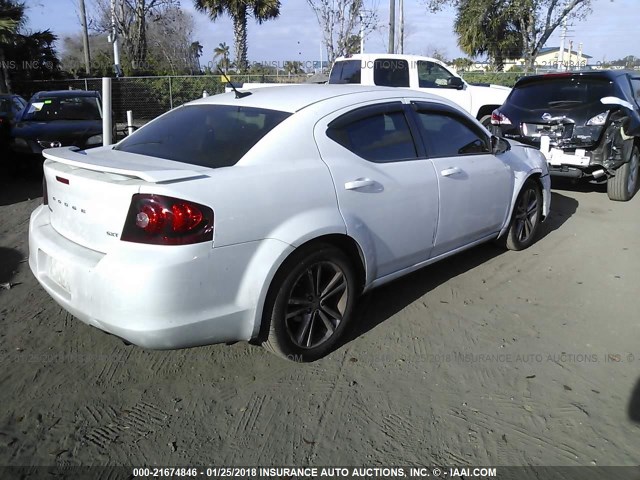 1C3CDZCB5DN772946 - 2013 DODGE AVENGER SXT WHITE photo 4