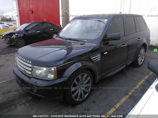 SALSH23468A168154 - 2008 LAND ROVER RANGE ROVER SPORT SUPERCHARGED BLACK photo 2