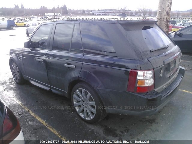 SALSH23468A168154 - 2008 LAND ROVER RANGE ROVER SPORT SUPERCHARGED BLACK photo 3