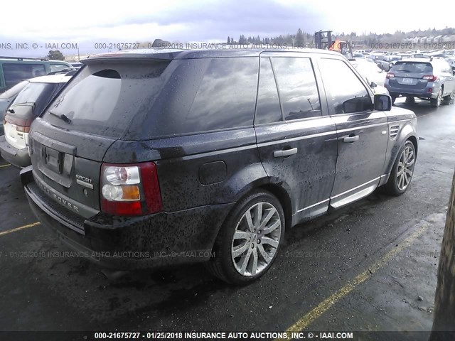 SALSH23468A168154 - 2008 LAND ROVER RANGE ROVER SPORT SUPERCHARGED BLACK photo 4