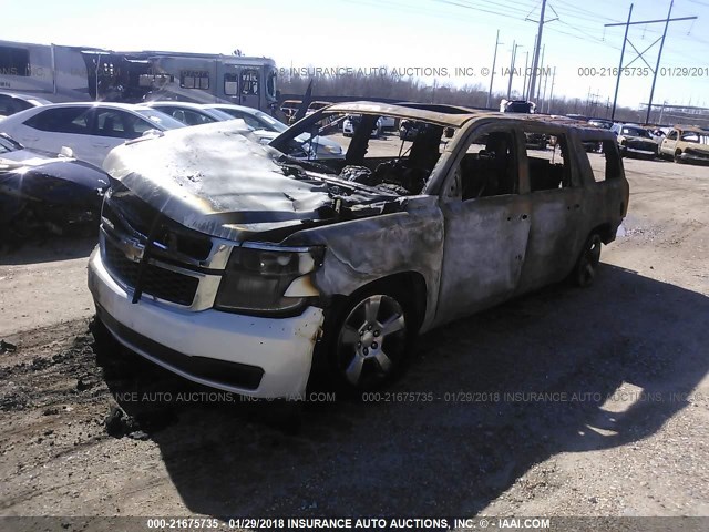 1GNSCJKC8FR181888 - 2015 CHEVROLET SUBURBAN C1500 LT WHITE photo 2