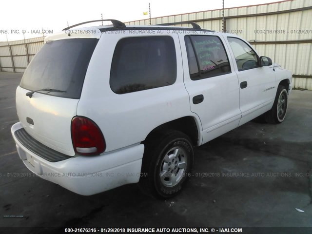 1B4HR28Z11F568843 - 2001 DODGE DURANGO WHITE photo 4