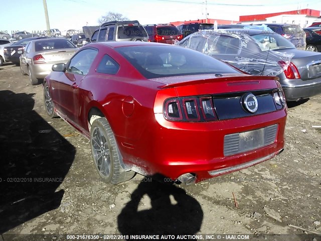 1ZVBP8CF8D5212749 - 2013 FORD MUSTANG GT RED photo 3