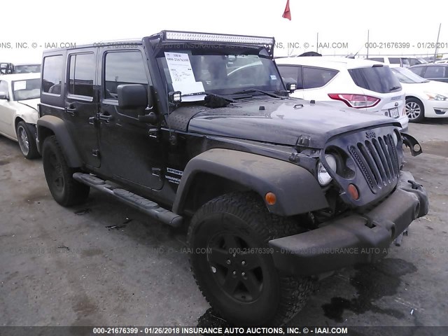 1J4BA3H17BL629447 - 2011 JEEP WRANGLER UNLIMITE SPORT BLACK photo 1