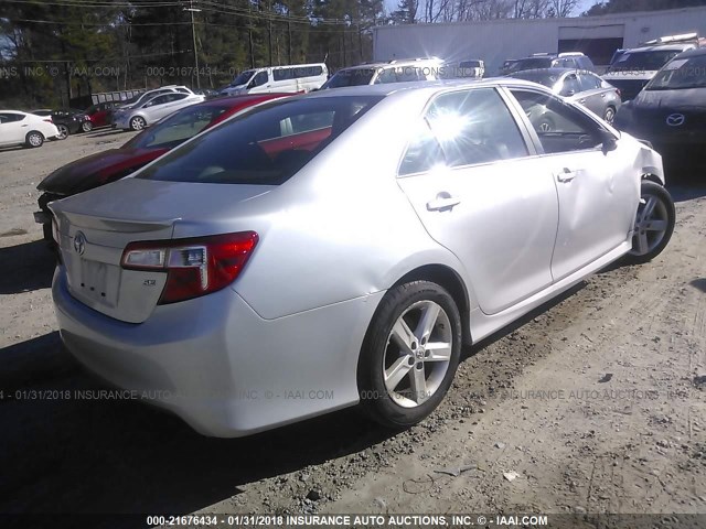 4T1BF1FK9CU177578 - 2012 TOYOTA CAMRY SE/LE/XLE SILVER photo 4