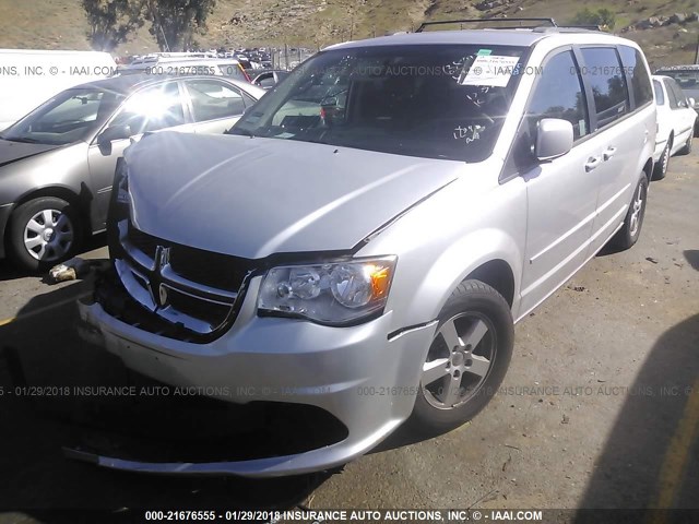 2C4RDGCG9CR342165 - 2012 DODGE GRAND CARAVAN SXT SILVER photo 2