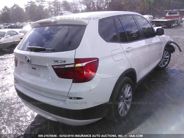 5UXWX9C56E0D13869 - 2014 BMW X3 XDRIVE28I WHITE photo 4