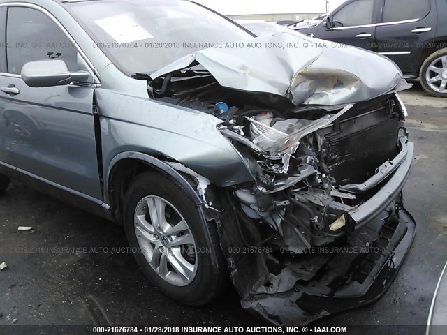 5J6RE3H7XBL051514 - 2011 HONDA CR-V EXL GREEN photo 6