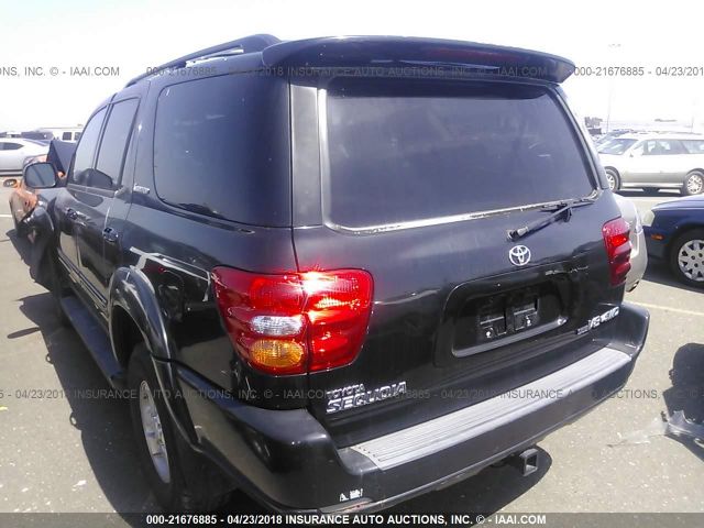 5TDBT48A61S000555 - 2001 TOYOTA SEQUOIA LIMITED BLACK photo 3