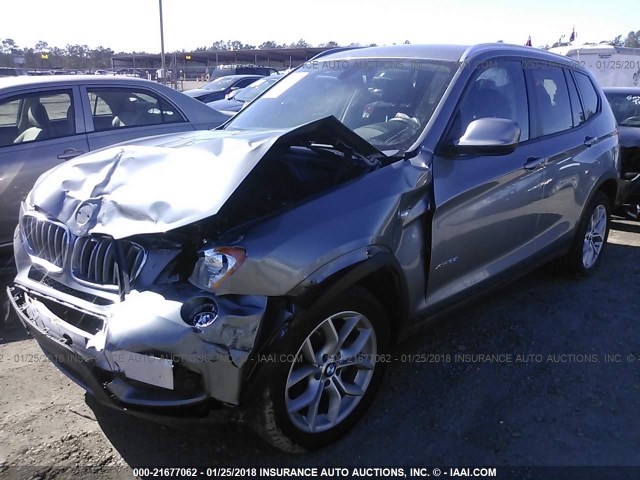 5UXWX7C56E0K31156 - 2014 BMW X3 XDRIVE35I GRAY photo 2