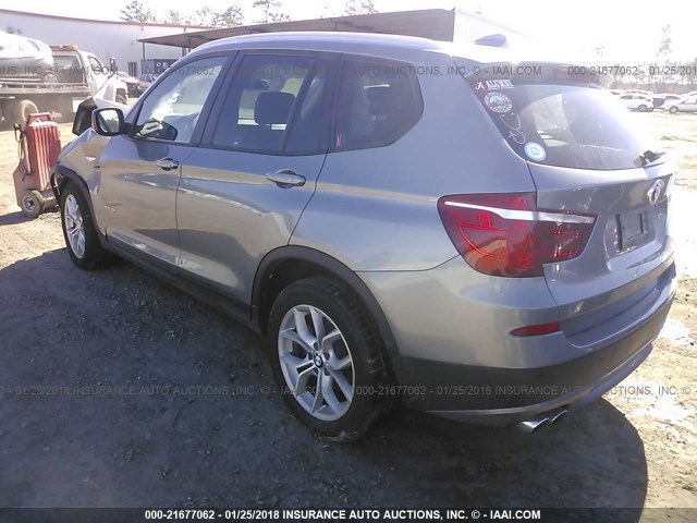 5UXWX7C56E0K31156 - 2014 BMW X3 XDRIVE35I GRAY photo 3