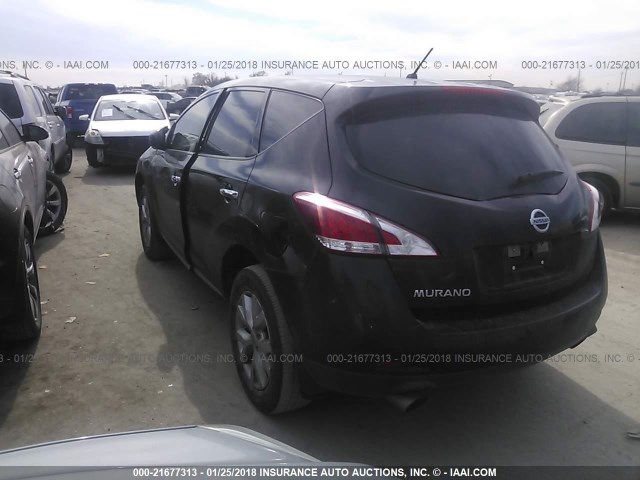 JN8AZ1MU3CW111614 - 2012 NISSAN MURANO S/SL/LE BLACK photo 3