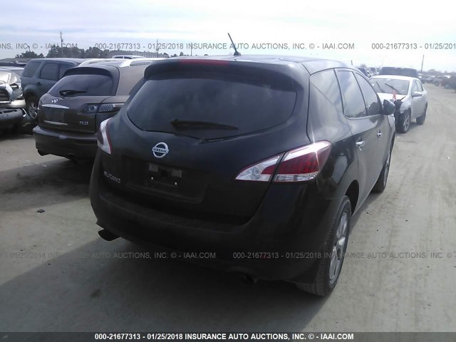 JN8AZ1MU3CW111614 - 2012 NISSAN MURANO S/SL/LE BLACK photo 4