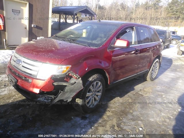 2FMDK49C48BA09404 - 2008 FORD EDGE LIMITED MAROON photo 2