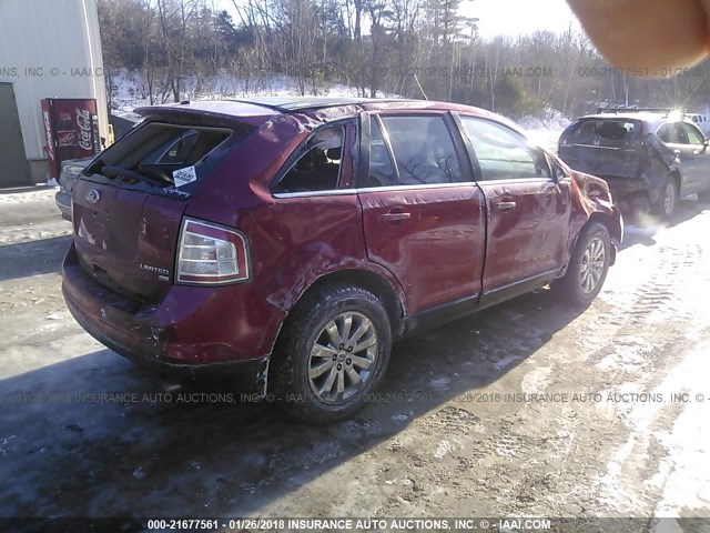 2FMDK49C48BA09404 - 2008 FORD EDGE LIMITED MAROON photo 4