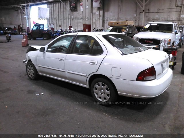 3N1CB51D72L684852 - 2002 NISSAN SENTRA XE/GXE WHITE photo 3