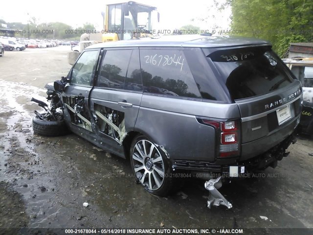 SALGV2TF6FA227930 - 2015 LAND ROVER RANGE ROVER AUTOBIOGRAPHY GRAY photo 3