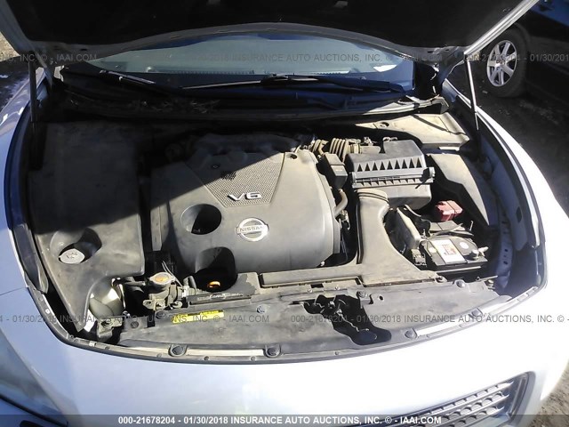 1N4AA5AP9BC810258 - 2011 NISSAN MAXIMA S/SV SILVER photo 10