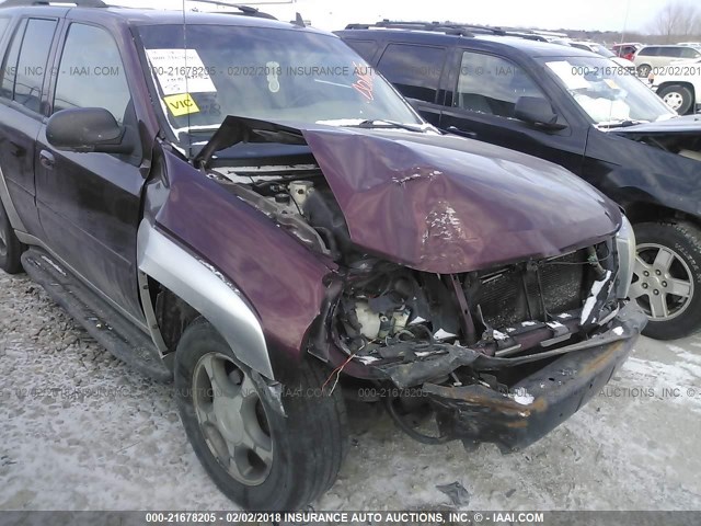 1GNDT13S062270460 - 2006 CHEVROLET TRAILBLAZER LS/LT MAROON photo 6