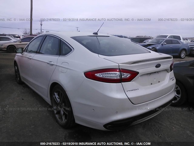 3FA6P0K98DR156428 - 2013 FORD FUSION TITANIUM WHITE photo 3