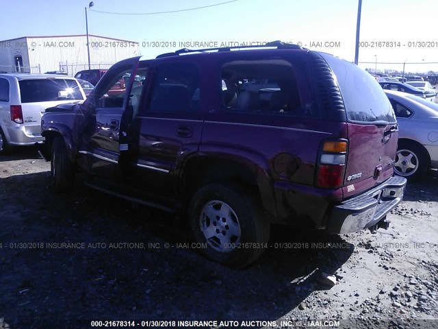 1GNEC13T15J134081 - 2005 CHEVROLET TAHOE C1500 MAROON photo 3